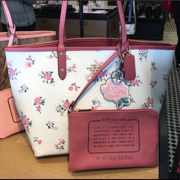 coach reversible floral tote